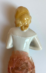 Vintage 1920s Porcelain Half Doll Brush/Whisk, 8.25″ Tall, Maker Unknown