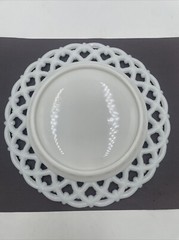 6 Westmoreland White Milk Glass Open Lace Reticulated Edge Heavy 8.5” Plate Set!