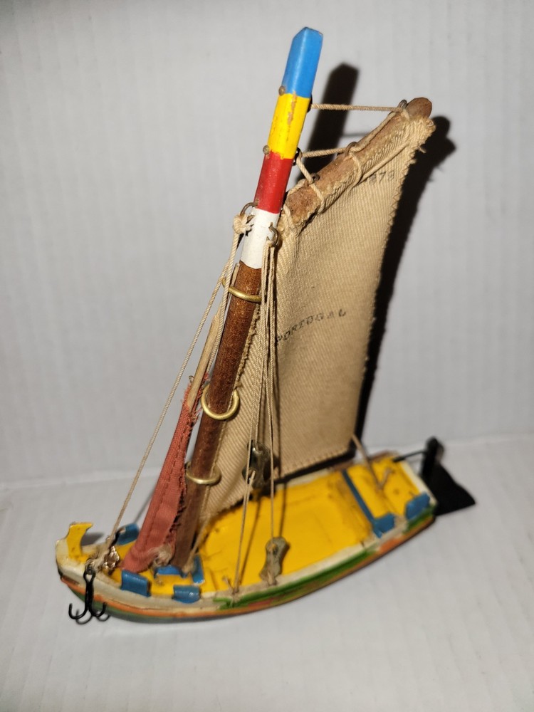 Vintage Wooden Souvenir Boat “PORTUGAL” Traditional Barco De Pesca in Miniature