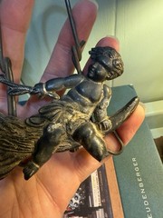 Roger’s Silver Plate Co Danbury Ct Cherub Man In The Moon Picture Stand Broken