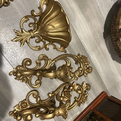 vintage 1970s Homco or Syroco gold wall decor