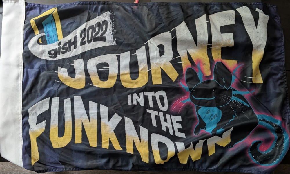 2022 G.I.S.H. Flag “Into The Funknown” Signed By Misha Collins
