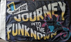 2022 G.I.S.H. Flag “Into The Funknown” Signed By Misha Collins