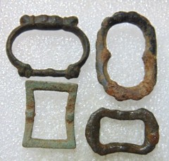 4 Medieval to Early Georgian Bronze Buckles (Metal Detector Finds)