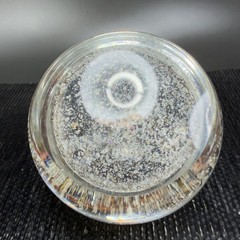 Hand Blown Italian Murano Art Glass Paperweight Dome With Sparkles Center Glass