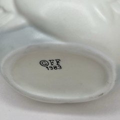 Vintage Fitz and Floyd Swan porcelain Basket 1980s