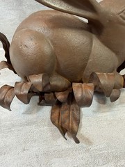 Vintage Cast Iron Rabbit Candlestick Wall Sconce Large 24″ Long Leaves