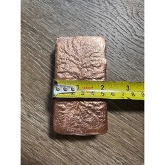 Copper Bullion Bar Rose Gold Hand Poured Cast Metal Ingot