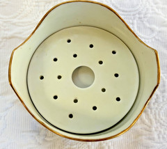 Vtg T & V Limoges France Footed Butter &Cheese Bowl Handpainted Roses Gold Gild