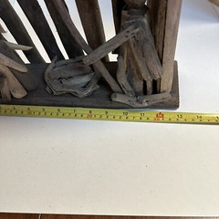 Vtg Driftwood Nativity Creche Hand Crafted Wood Sticks Folkart Rustic Display