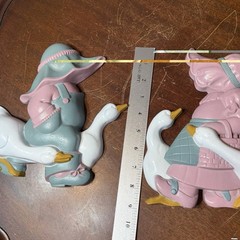 Vintage Burwood Boy Girl Geese Duck Wall Hanging Decor #2865 Made in USA
