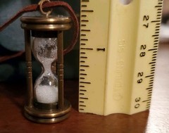 UFDC 2000 Brass Hourglass 1.5 Inch Leather Necklace