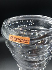 9 1/2 ” Nachtmann Clear Lead Crystal Vase Germany Looks Like A Tornado Fun