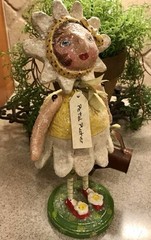 Penny McAllister 2007 Folk Art “Petal Pusher” Paper-Mache Bobblehead Figure