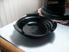 Vintage black art glass Fenton display base stand 3 footed 1 3/4″ tall Excellent
