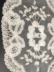 Antique Delicate Handmade White Lace In A Gold Frame Ready to Hang 15” X 12”
