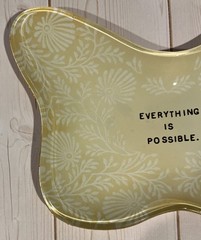 Sugar Boo & Co Butterfly Trinket Dish Everything Is Possible gold & white design