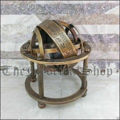 Antique Brass Armillary Nautical Sphere Astrolabe Maritime Collectible Globe