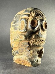 RARE ANCIENT PRE COLUMBIAN DENSE STONE CARVED TRIBAL STATUE FIGURINE C 600-900AD