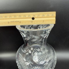 Waterford Lead Crystal Wedding Heirloom Vase Wedge Cut Discontinued Heavy Clear