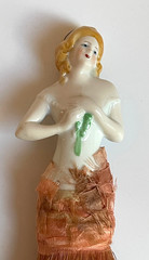 Vintage 1920s Porcelain Half Doll Brush/Whisk, 8.25″ Tall, Maker Unknown
