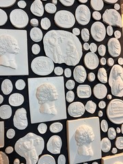 Large Pair of Grand Tour Revival Classical Intaglio and Cameo Casts & Wood Panel