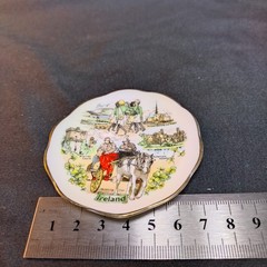 Vintage Ireland Souvenir Trinket Dish Fine Bone China Small Decorative Plate Rim