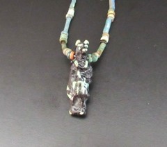 NILE Ancient Egyptian Anubis Amulet Mummy Bead Necklace ca 600 BC