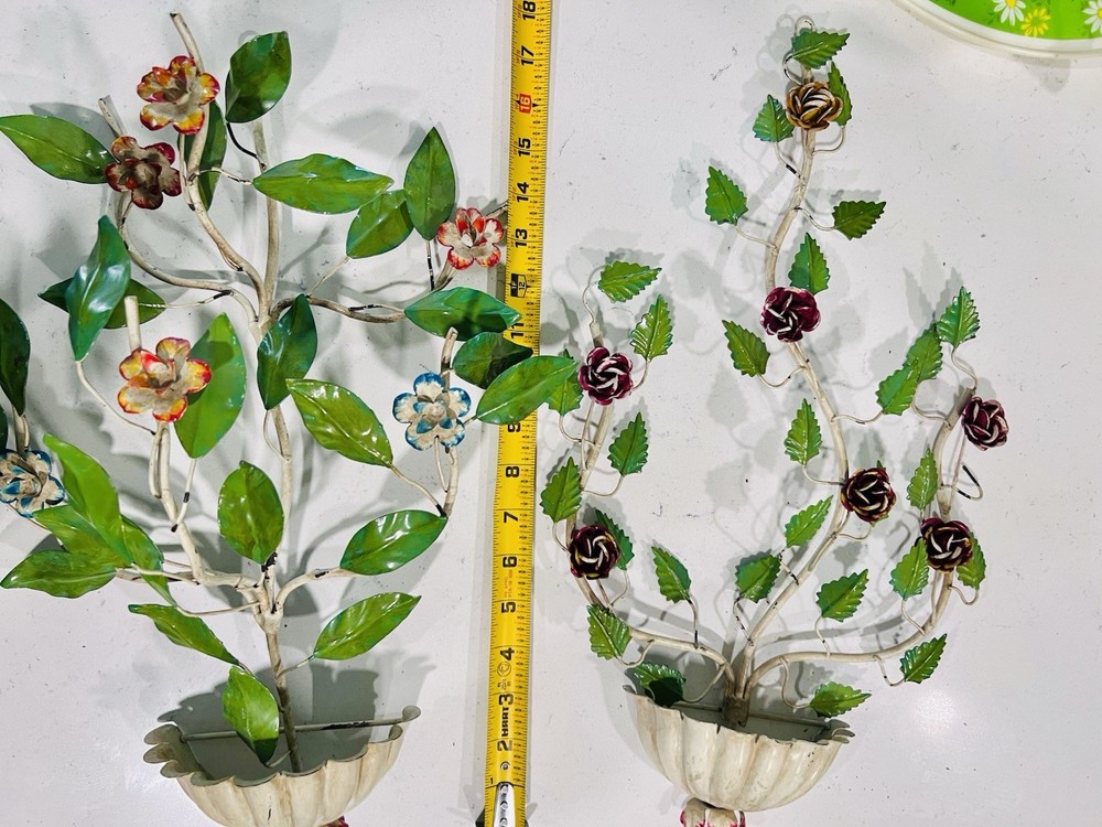 Vintage Ugaco Metal Floral Wall Decorations