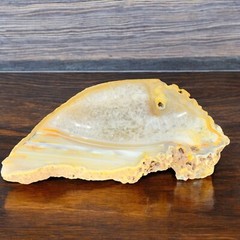 Vintage Carved Brazil Agate Stone Dish Ashtray Decor Wakefield Industries Vtg