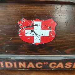 Vintage early 20th century possibly military pine first aid case Switzerland
