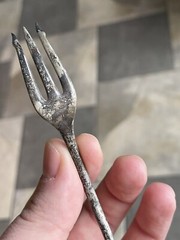 Antique Silver Plated Cocktail Fork Victorian – Edwardian 19th – 20th C.