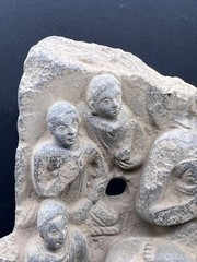 Un Touch Ghandharan Art Ghandhra Teaching Buddha Schist Stone Sculptures Panel