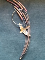 Vintage MCM Bird Brass/ Copper Wall Art Decor with Cattails Wall Decoration