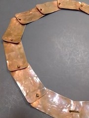 Brutalist Copper Belt Necklace Industrialist Modernist Steampunk Armor Metalwork