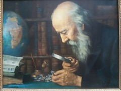 Vintage old Art Old Men Collector stamps post