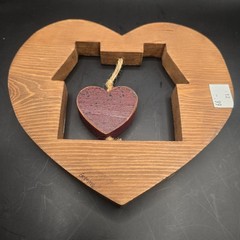 Lot Of 2 Cottagecore Farmhouse Wooden “Home” Handmade Wall Decor Patchwork Heart