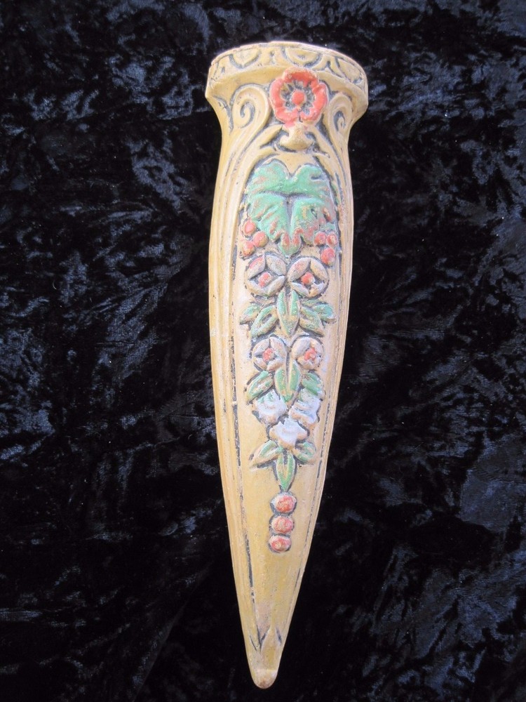 Antique Ceramic Flower Holder That Hangs on A Wall Made In Japan