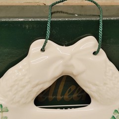 Belleek Shamrock Irish Welcome Wreath Wall Hanger Fine Parian China With Box