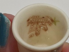 Belleek Ireland Shamrock Porcelain Thimble Vintage 7th Brown Mark Collectible
