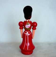 Hungarian Wooden Folk Art Doll Hand Painted Tole Ware Traditional Costume 5″ VGC