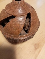 Unusual Hand Carved Brazil Nut Seeds Inside