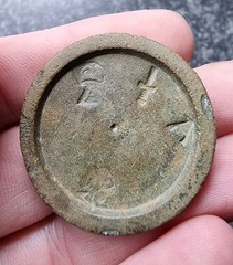 Rare Queen Anne Trade Weight Bronze Detector Find 1702-1714 Antique 34mm 25.18g