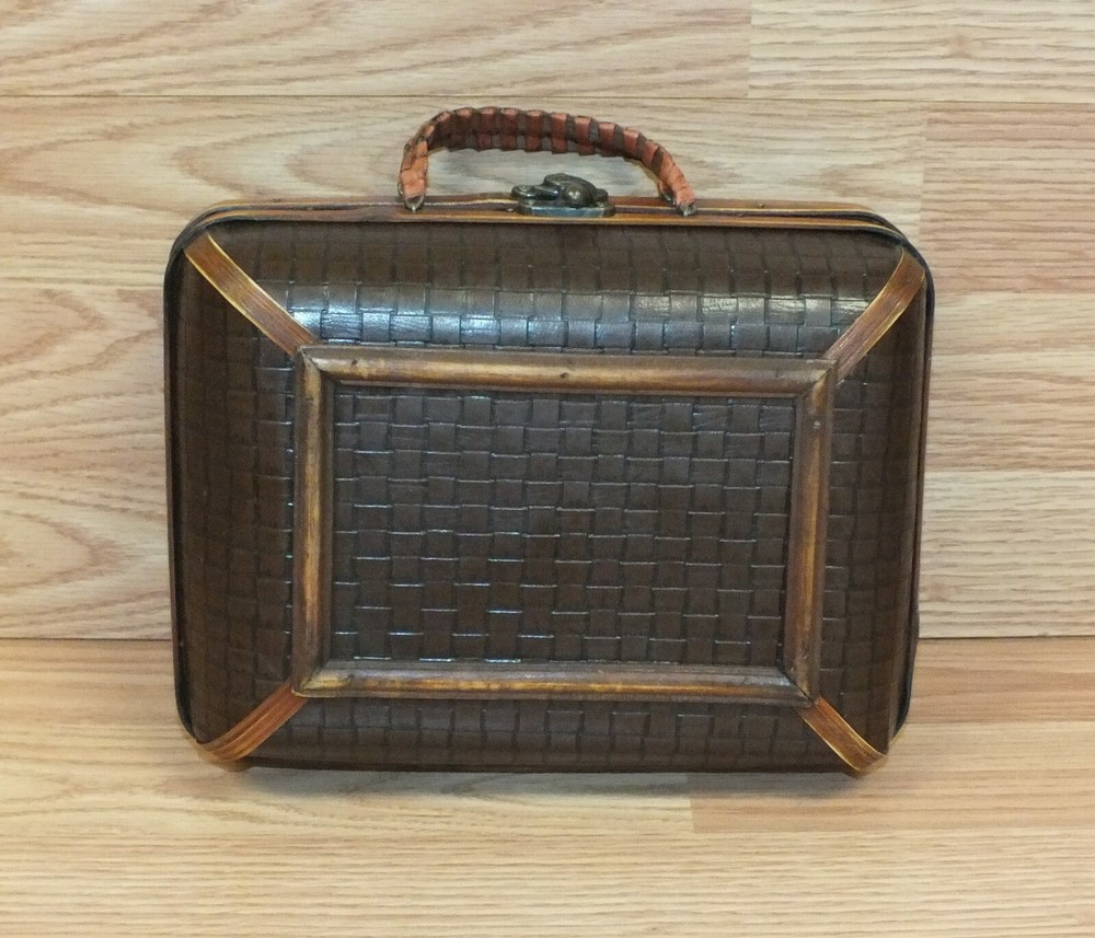 Unbranded Vintage Women’s Wooden Rectangle Hinged Purse Home Display Decor