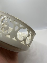 Lenox Ivory Pierced Bowl w/ Gold Trim Openwork Design – Small Crack – AS IS