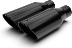 Black Stainless Steel Powder Coated Rolled Angle Cut Universal Exhaust Tips – 7,