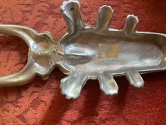 Vintage Cast Aluminum Beetle Bug Boot Jack Shoe Puller Door Stop Scarab 10 1/2