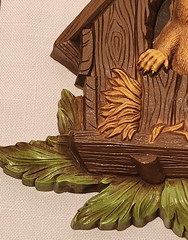 Vintage Plastic Wall Art of Chipmunks In Birdhouse w/ Bracket Dart Ind HOMCO