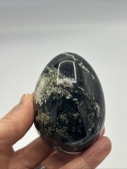 Vtg Dark Green Polished Jasper Stone Egg Shaped 3″ long
