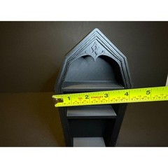 Gothic Coffin Display Shelf Black Halloween Decor Mini Figure Doorables
